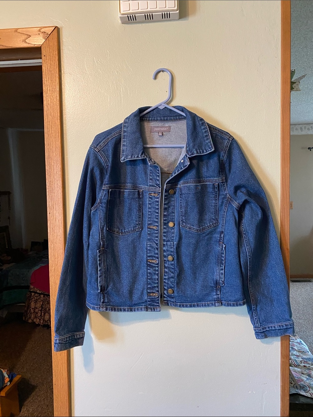 Just USA Classic Dark Blue Denim Jacket with Button Front